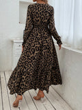  | SHEIN Leopard Print Flounce Sleeve Shirred Dress | Dress | Shein | OneHub