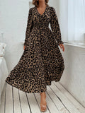  | SHEIN Leopard Print Flounce Sleeve Shirred Dress | Dress | Shein | OneHub