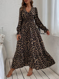  | SHEIN Leopard Print Flounce Sleeve Shirred Dress | Dress | Shein | OneHub