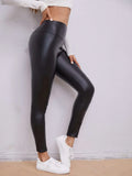  | Shein BAE Solid Skinny PU Leather Trousers | Pants | Shein | OneHub