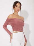 SHEIN Unity Off Shoulder Ruched Top