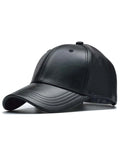 Shein Men Solid PU Baseball Cap