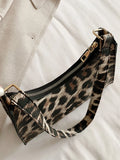 SHEIN Leopard Print Baguette Bag