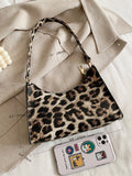 SHEIN Leopard Print Baguette Bag