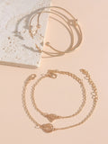 Shein 4pcs Leaf & Knot Decor Bracelet