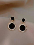 Shein Rhinestone Decor Round Drop Earrings