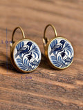 SHEIN EMERY ROSE Bird Pattern Round Earrings