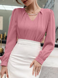 Puff Sleeve Solid Blouse