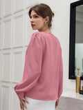 Puff Sleeve Solid Blouse