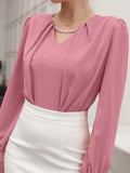 Puff Sleeve Solid Blouse