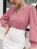 Puff Sleeve Solid Blouse