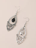 SHEIN EMERY ROSE Hollow Out Water Drop Earrings