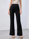 evolu SHEIN Recycled Polyester High-Rise Straight-Leg Pants