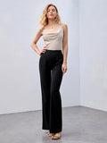 evolu SHEIN Recycled Polyester High-Rise Straight-Leg Pants