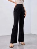 evolu SHEIN Recycled Polyester High-Rise Straight-Leg Pants