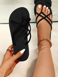 SHEIN Suedette Criss Cross Flip Flops