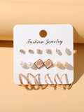 Shein 9pairs Rhinestone & Faux Pearl Detail Earrings