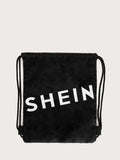 SHEIN Letter Graphic Drawstring Backpack