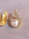  | Shein Rhinestone & Faux Pearl Decor Stud Earrings | Earrings | Shein | OneHub