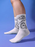 Shein Cartoon & Letter Graphic Crew Socks