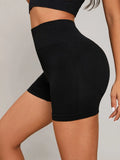 SHEIN Solid Wide Band Waist Sports Shorts