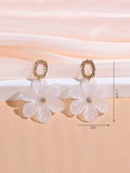 Shein Rhinestone & Flower Decor Drop Earrings