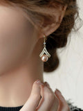 Shein Rhinestone & Faux Pearl Drop Earrings