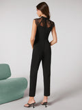  | SHEIN BIZwear Zip Back Contrast Lace Sleeveless Jumpsuit | Jumpsuit | Shein | OneHub