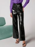  | Shein Zipper Fly Palazzo PU Pants | Pants | Shein | OneHub