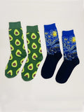 Shein 2pairs Fruit Pattern Crew Socks