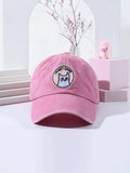 Shein Cartoon Cat & Slogan Embroidered Baseball Cap