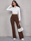 SHEIN Unity Wide Waistband Flare Leg Pants