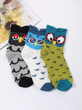  | Shein 3pairs Owl Pattern Crew Socks | Socks | Shein | OneHub