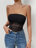  | SHEIN Contrast Lace Tube Top | Top | Shein | OneHub