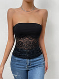  | SHEIN Contrast Lace Tube Top | Top | Shein | OneHub