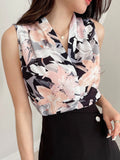 SHEIN DAZY Floral Print Sleeveless Blouse