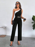  | SHEIN One Shoulder Asymmetrical Neck Jumpsuit | Jumpsuit | Shein | OneHub