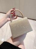 SHEIN Mini Square Bag Glitter Glamorous Chain Strap