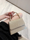 SHEIN Mini Square Bag Glitter Glamorous Chain Strap