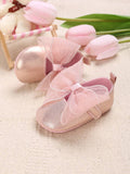 SHEIN Baby Girls Bow Decor Flats For Spring & Fall