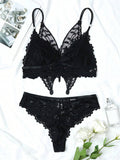  | SHEIN Butterfly Embroidery Floral Lace Underwire Lingerie Set | Lingerie | Shein | OneHub