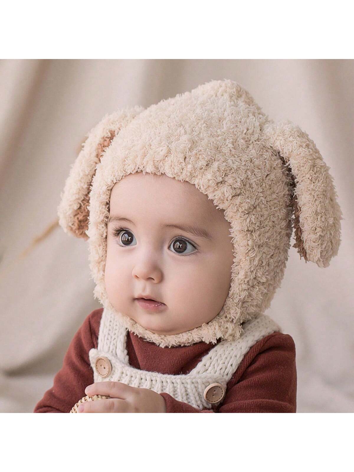  | SHEIN 1 Pc Cute Baby Plush Hat Autumn Winter Rabbit Ears infant Beanie Cap Cartoon Bunny Kids Boy Girl Warm Ear flap Hat | Hat | Shein | OneHub