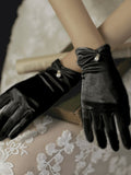  | SHEIN 1pair Women's French Vintage Black Pearl Gloves, Thin Sunscreen Party Satin Gloves For Formal Occasions | Gloves | Shein | OneHub