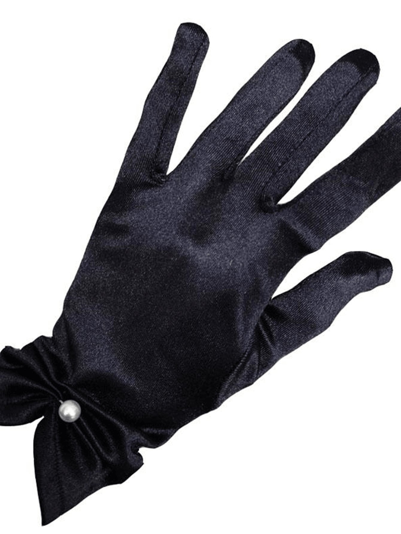  | SHEIN 1pair Women's French Vintage Black Pearl Gloves, Thin Sunscreen Party Satin Gloves For Formal Occasions | Gloves | Shein | OneHub