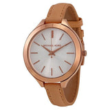  | Michael Kors Slim Runway Beige Leather Strap White Dial Quartz Watch for Ladies - MK-2284 | Watches | Michael Kors | OneHub