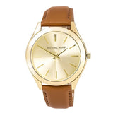  | Michael Kors Slim Runway Brown Leather Strap Gold Dial Quartz Watch for Ladies - MK-2465 | Watches | Michael Kors | OneHub