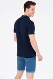 USPA Men's Dark Navy Basic Polo Neck T-Shirt
