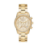  | Michael Kors Ritz Gold Stainless Steel Gold Dial Chronograph Quartz Watch for Ladies - MK6597 | Watches | Michael Kors | OneHub