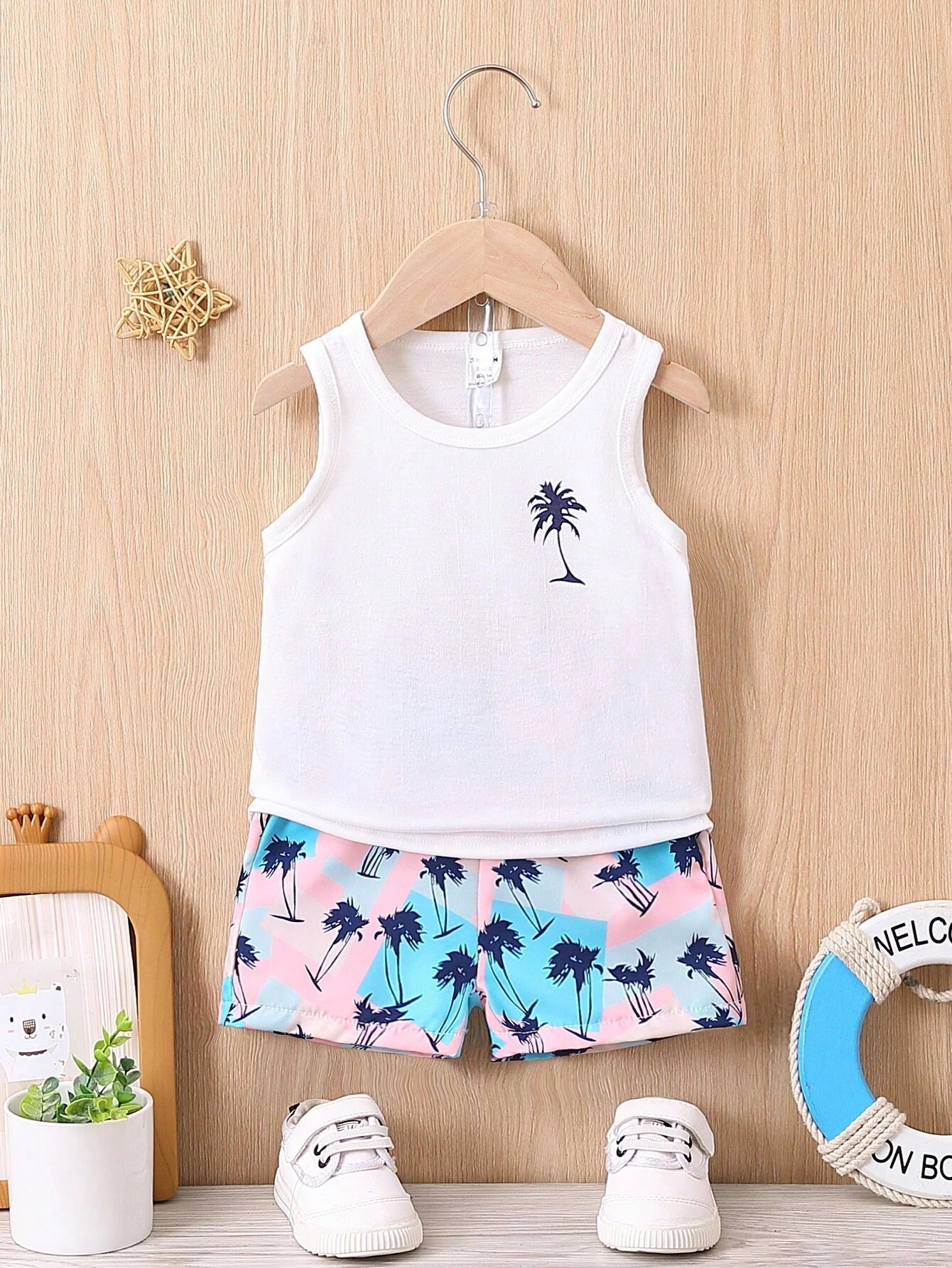  | SHEIN Baby Boy Coconut Tree Print Tank Top & Shorts | Dress | Shein | OneHub