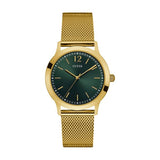  | Guess Exchange Gold Mesh Bracelet Green Dial Quartz Watch for Gents - W0921G4 | Watches | Guess | OneHub